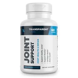Transparent Labs Joint Support supplement bottle – natural joint health and flexibility formula